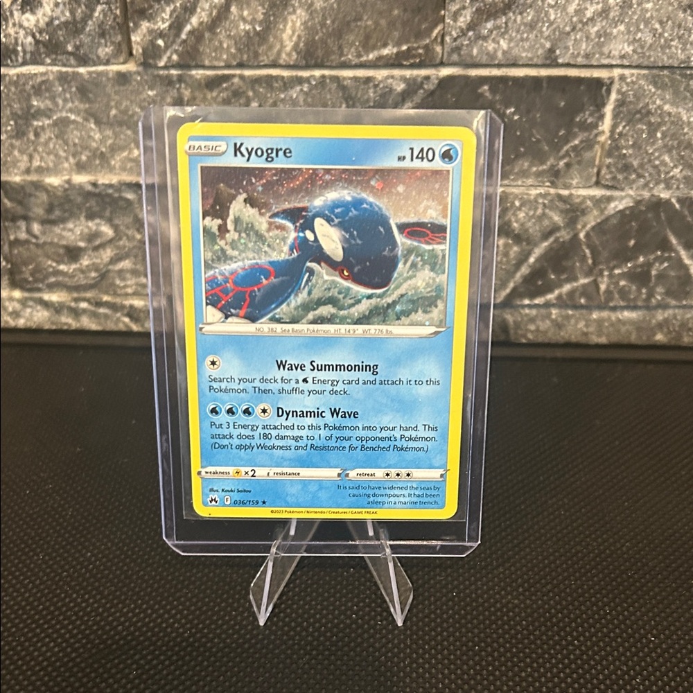 Pokemon Kyogre 036/159 Cosmos Holo Promo with Swirl from Crown Zenith Set